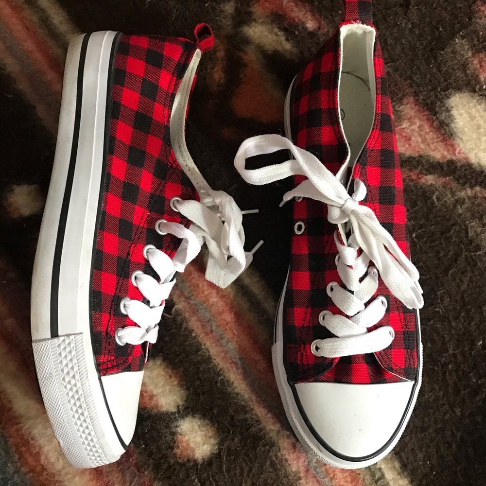 Buffalo plaid sneakers